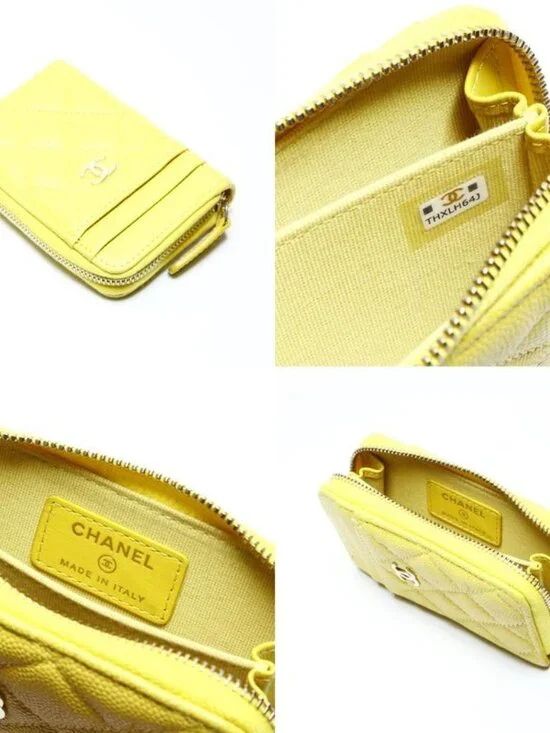 Chanel Coin Case CC Logo Quilted Caviar Leather Fragment - Picture 10 of 10